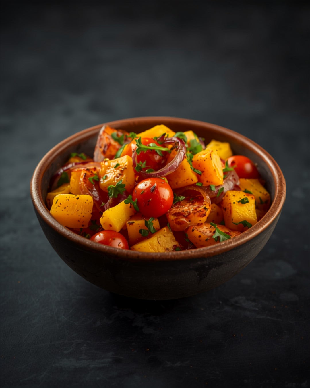 Spicy roasted squash salad