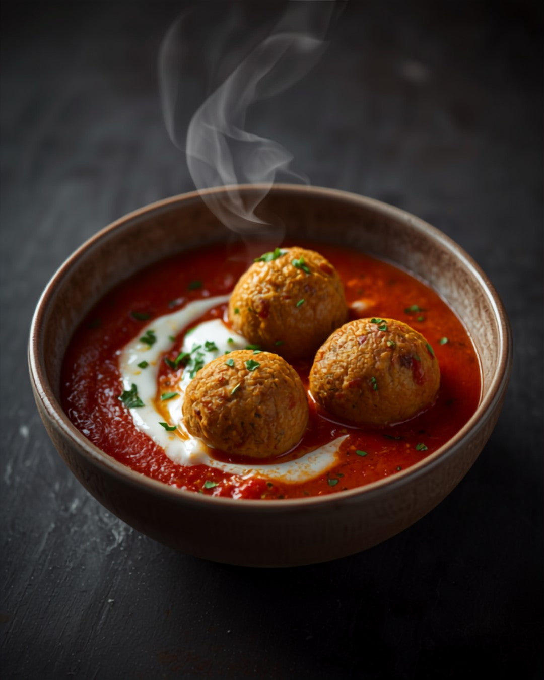 Aubergine and bulgur kofta in tomato sauce