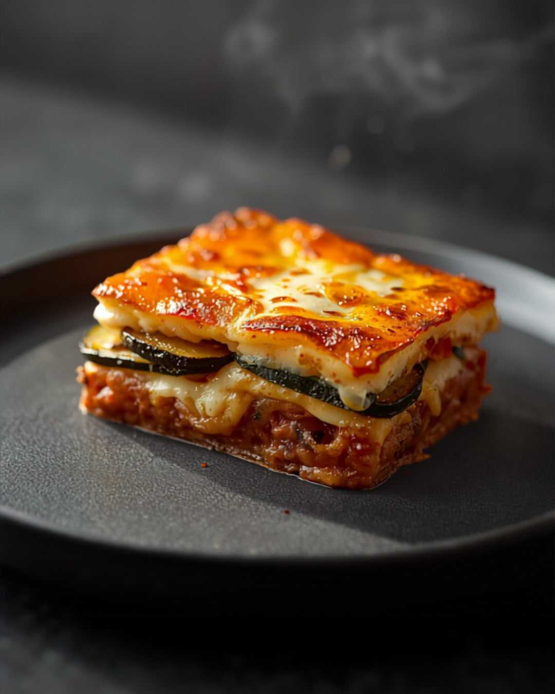 Moussaka layered with aubergine and bechamel