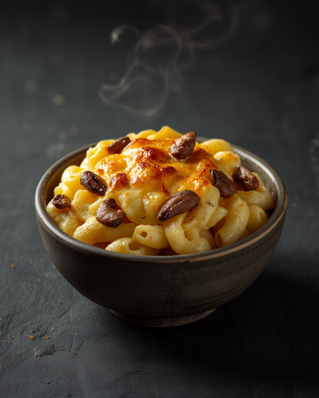 Deluxe three-cheese mac and cheese with porcini