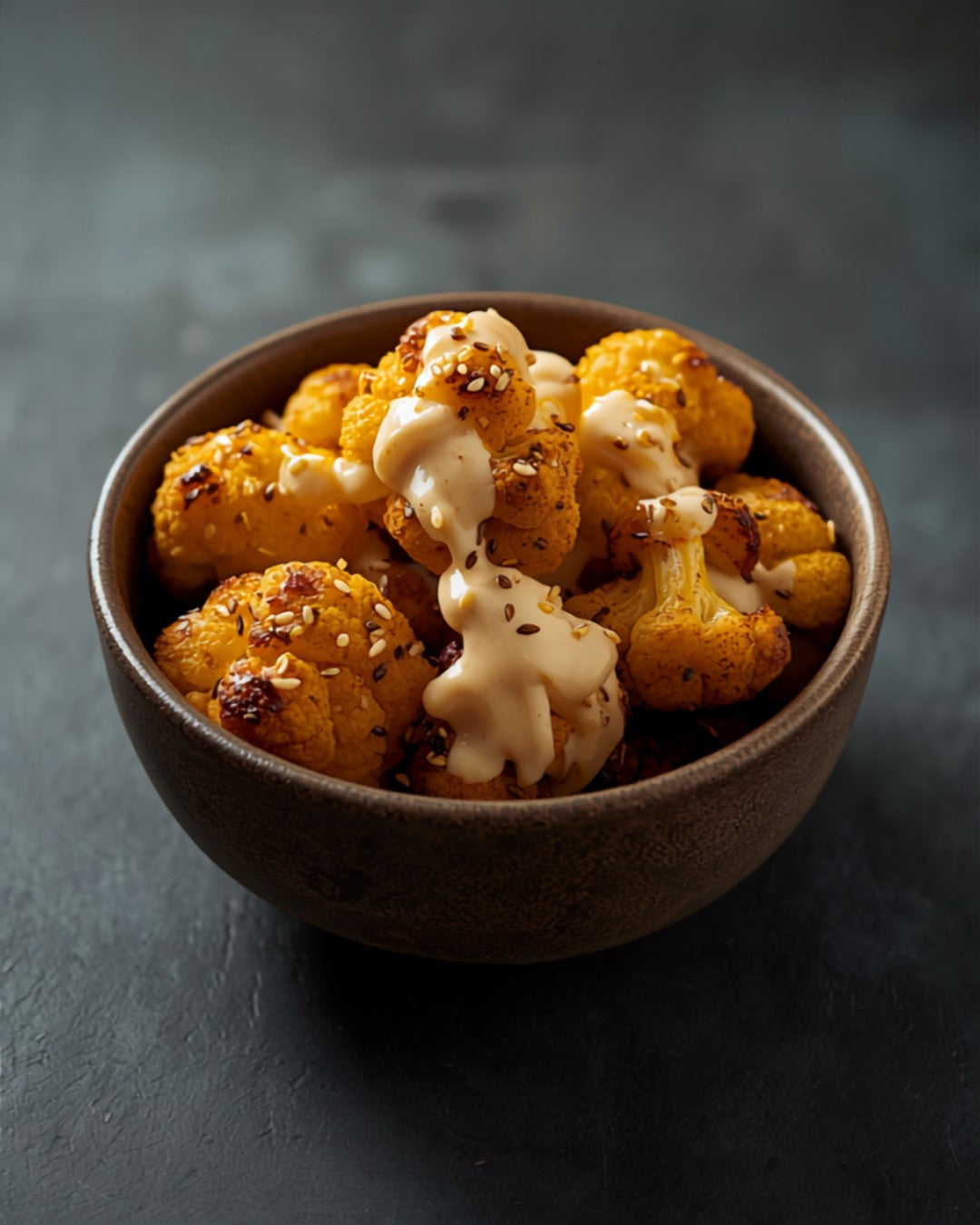 Roast cauliflower with tahini and sesame