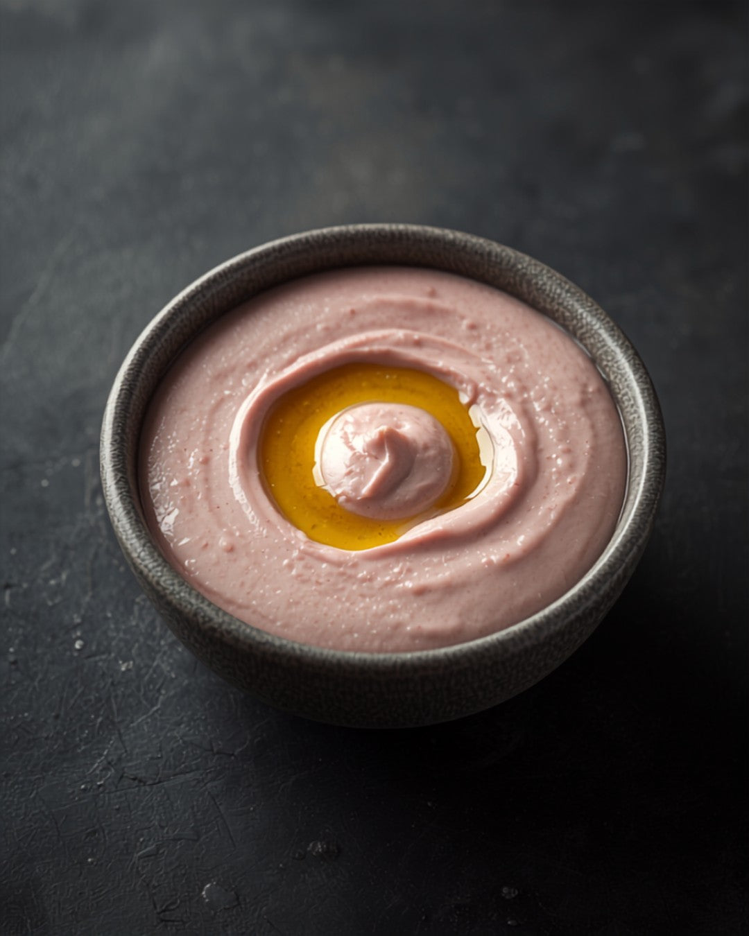Taramasalata in a stoneware bowl
