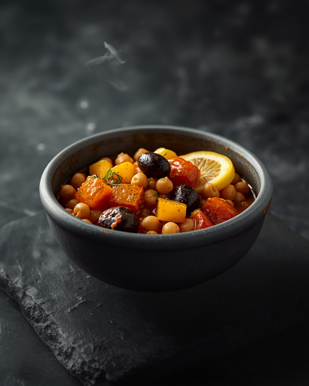 Aubergine, chickpea and preserved lemon tagine