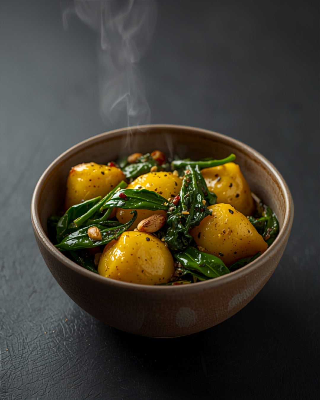 Potato and spinach curry